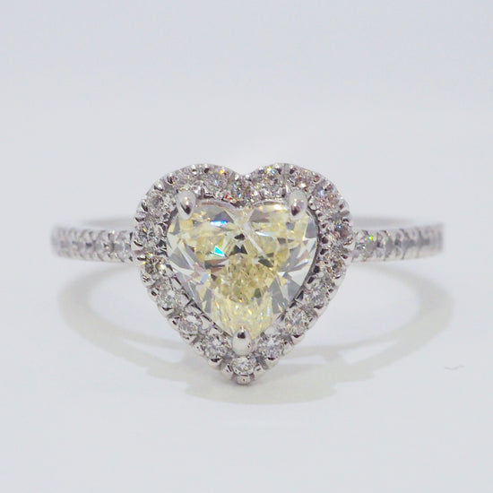 【Unique Solitaire／ユニークソリテール】Yellow Diamond-Heart shape／イエローダイヤモンド-プリンセス【リング】