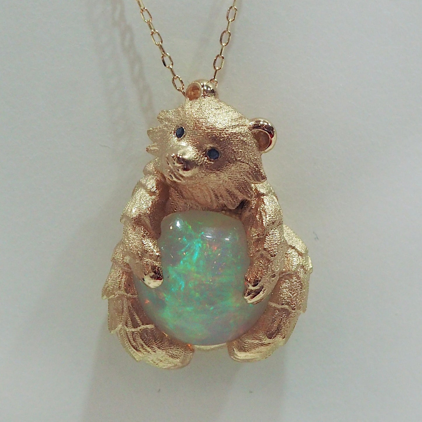 【18金ゴールドベア】18k teddy bear necklace オパールのテディベアネックレス